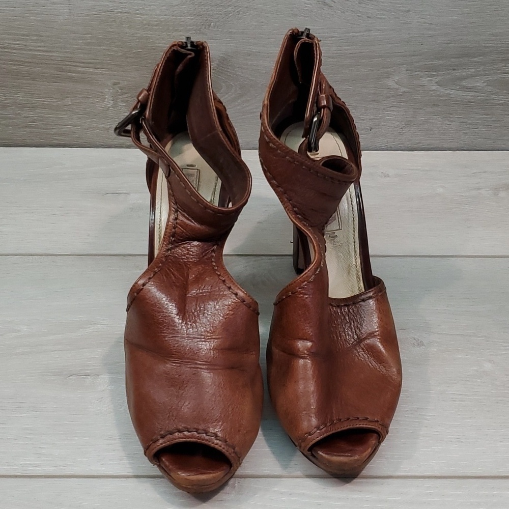Prada Womens Ankle Zip Heels Pump Sandals shoes sz 37/7 - Picture 3 of 16
